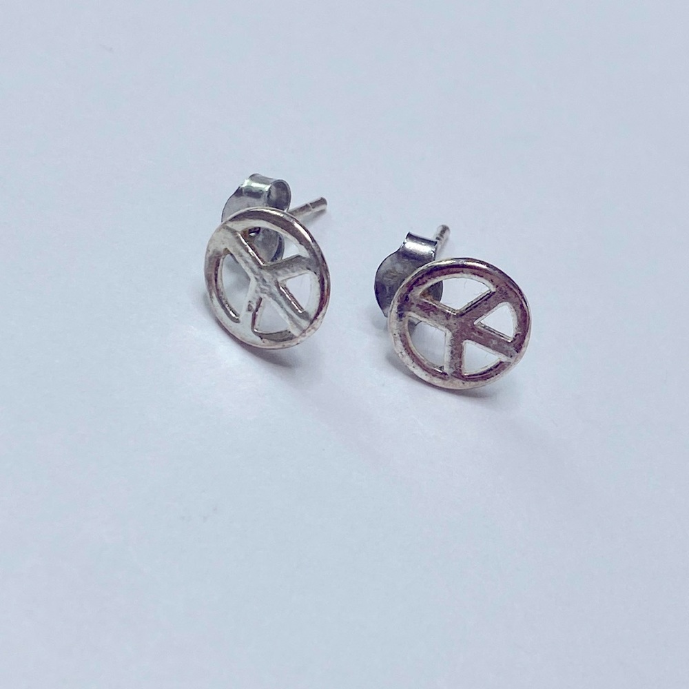 Peace Sign Stud Earrings